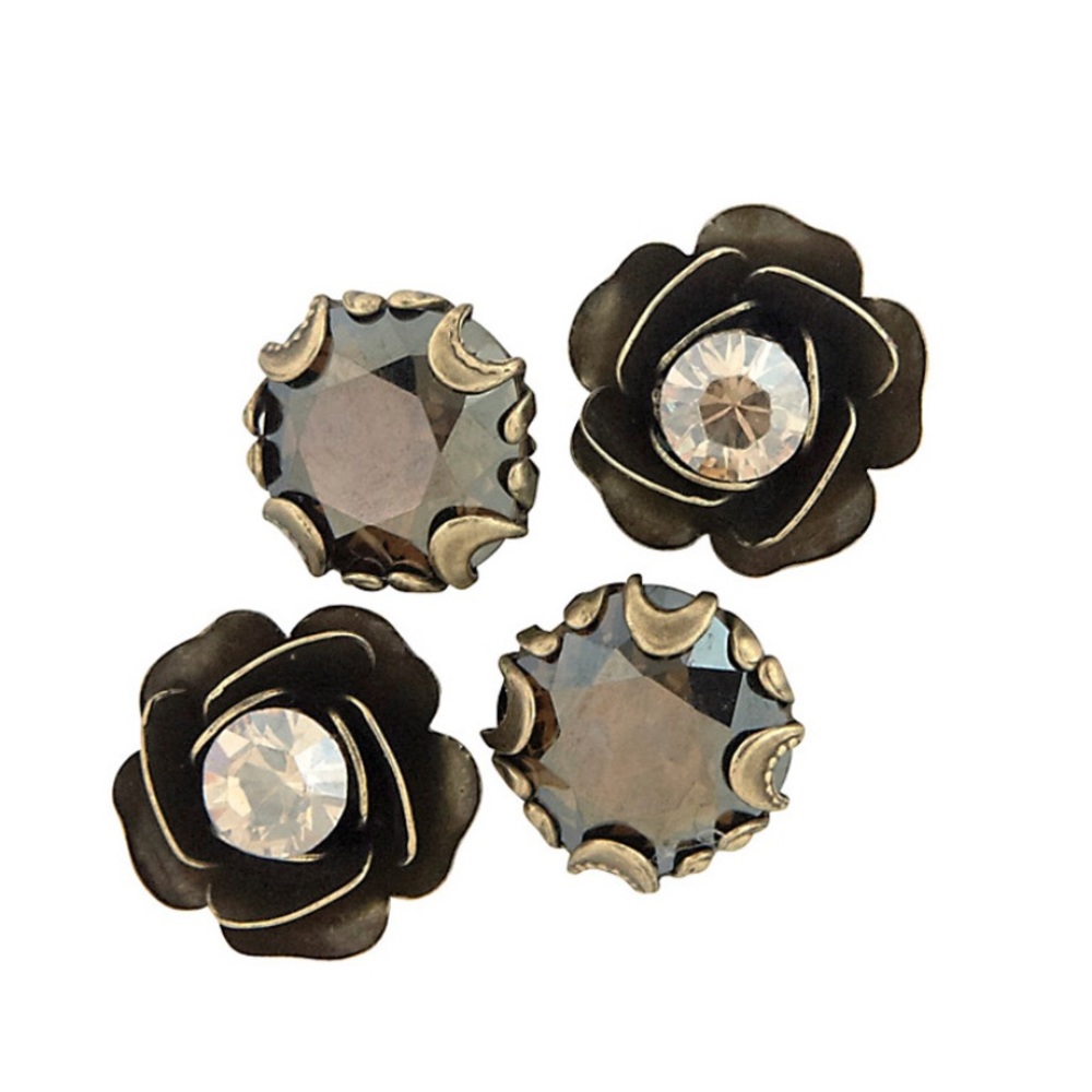 Two Pairs of Antiqued Gold Earrings-Boutique
